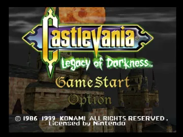 Castlevania - Legacy of Darkness (Europe) (En,Fr,De) screen shot title